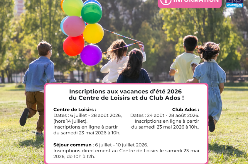 Inscriptons vacances été 2026 - Centre de Loisirs et Club Ados