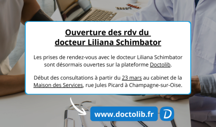 Ouverture des rdv du docteur Schimbator - 10.03.2026