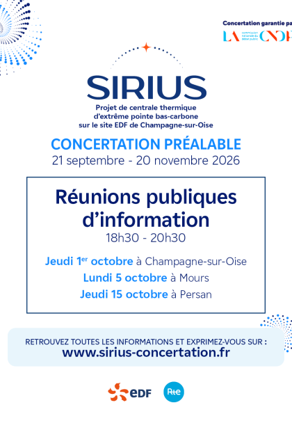 Réunions publiques d'information, Projet SIRIUS - 01.10.2026