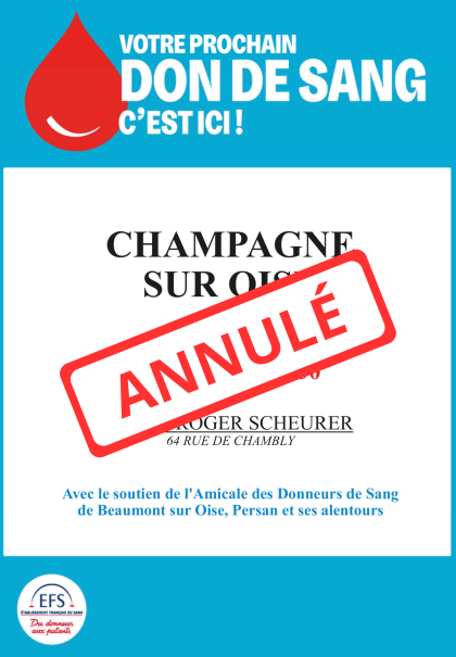 ANNULE Don du sang - 17.08.2026