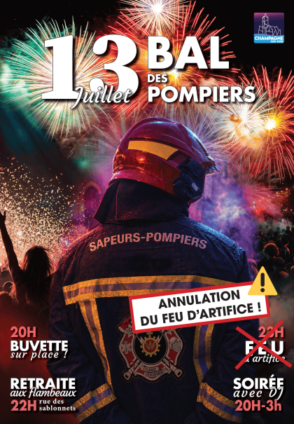 13 juillet 2026 : Bal des pompiers par l'Amicale des Pompiers de Champagne-sur-Oise