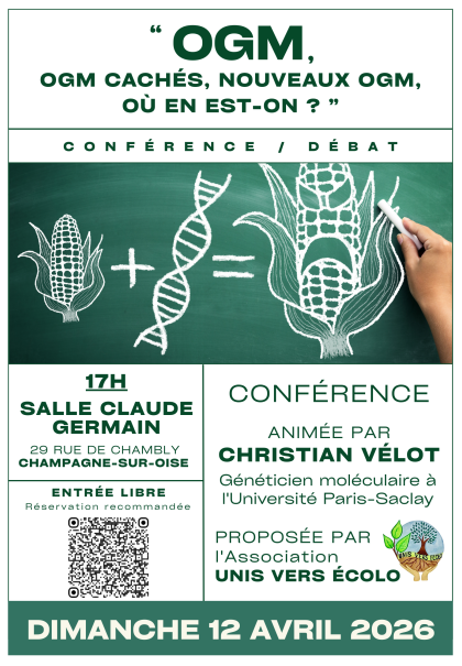 Conférence OGM Unis Vers Ecolo - 12.04.2026