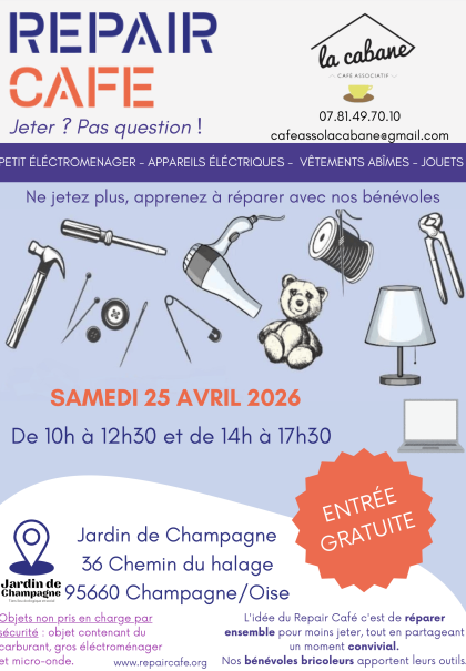 Repair Café La Cabane - 25.04.2026