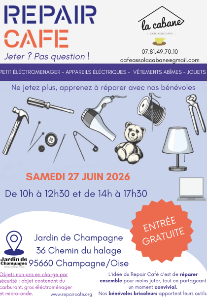 Repair Café La Cabane - 27.06.2026