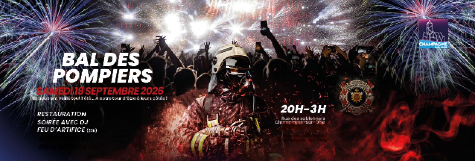 Bal des Pompiers par l'Amicale des Sapeurs Pompiers de Champagne - 19.09.2026