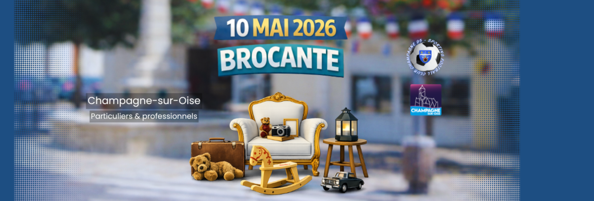 Bannière Brocante de Champagne – 10 mai 2026