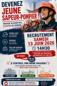 Recrutement jeunes sapeurs pompiers - 13.06.2026