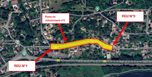 Plan 3, travaux assainissement rue de Pontoise - Septembre 2026 