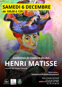 Conférence de l'Art : Henri Matisse - 06.12.2025