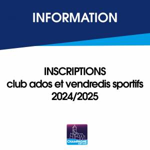 Formulaire inscription club ados 2024-2025