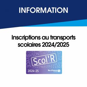 Inscriptions au transports  scolaires 2024/2025