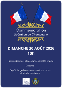 Commémoration libération de Champagne - 30.08.2026