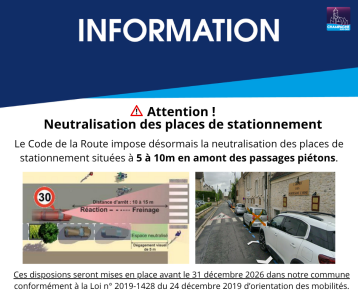 Neutralisation des places de stationnement - 2026