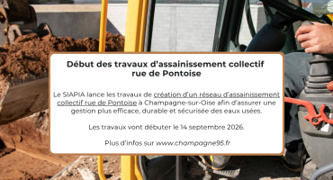 Travaux assainissement rue de Pontoise - 14.09.2026