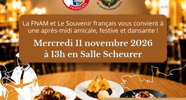 Repas du 11 novembre 2026 FNAM et Souvenir Français